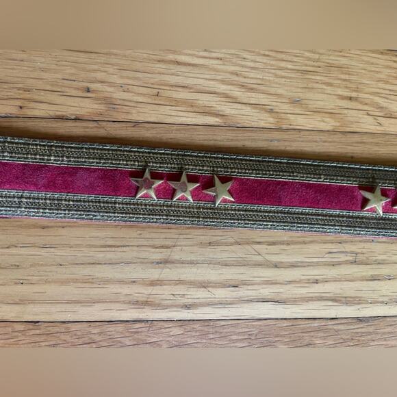 80s Vintage Red and Gold Star Belt main image 4